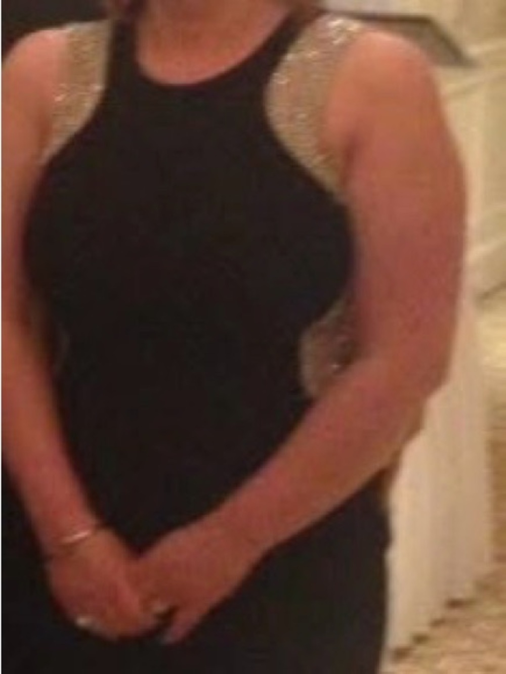 Xscape Sleeves Black Cocktail Dress